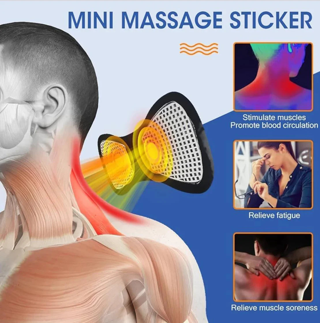 Reusable EMS Bioelectric Acupoints Massager Pad