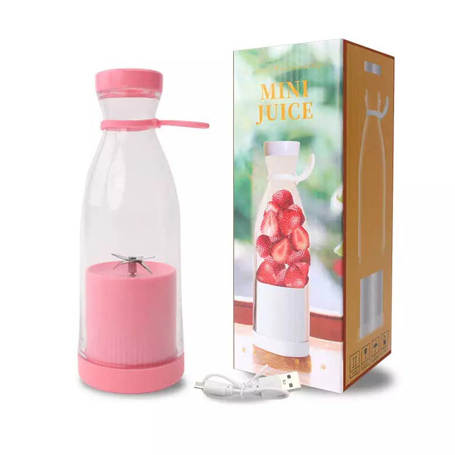 Mini Portable Juicer Blender - 6 Blade USB Rechargeable Juicer Blender