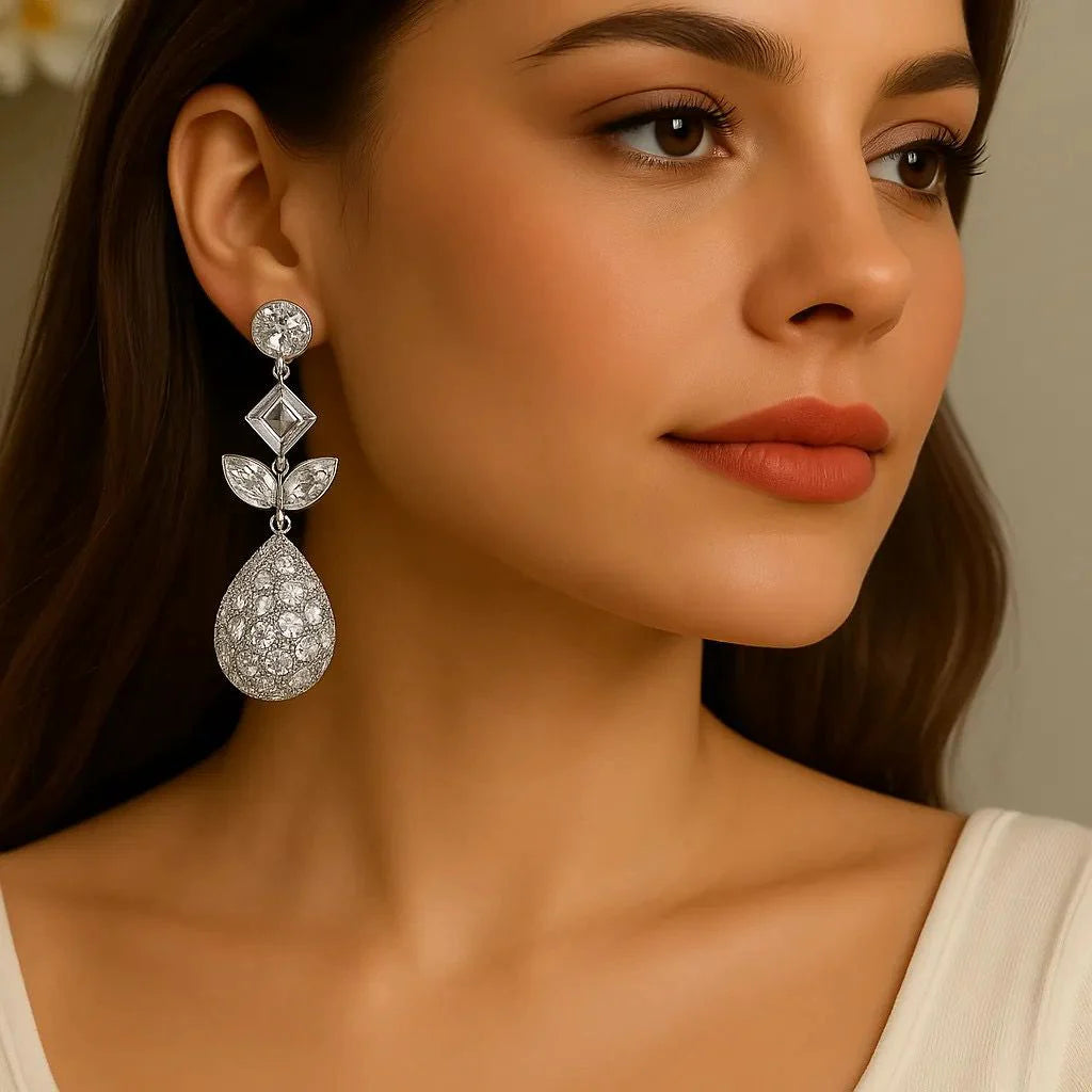 Celestia Luxe Amer American Diamond Necklace & Earring Set