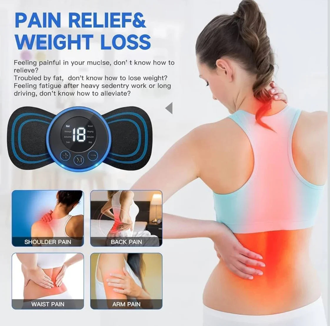 Reusable EMS Bioelectric Acupoints Massager Pad