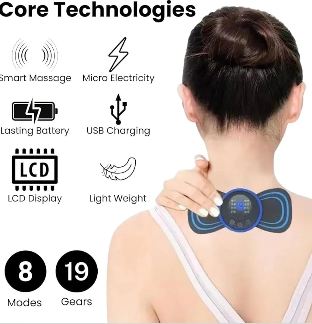 Reusable EMS Bioelectric Acupoints Massager Pad