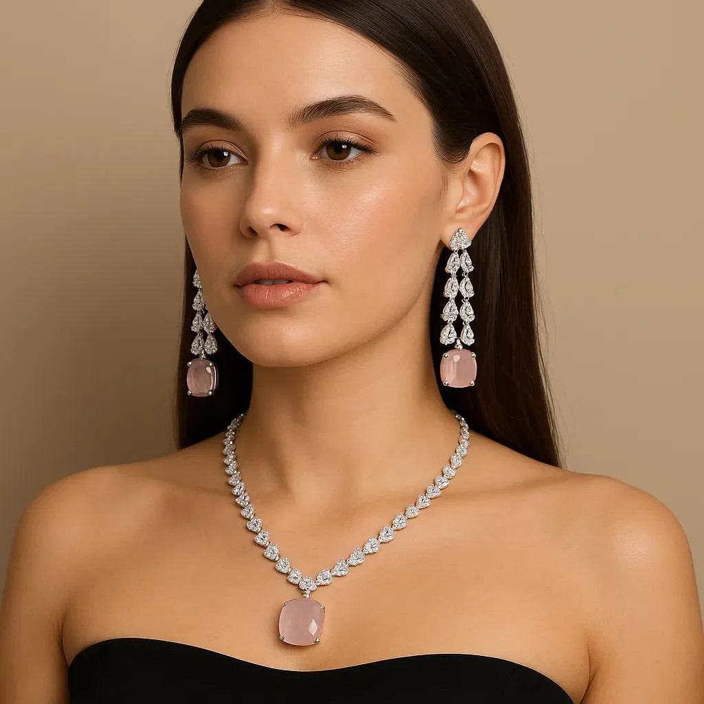 Noor Midnight Majesty CZ Necklace Set