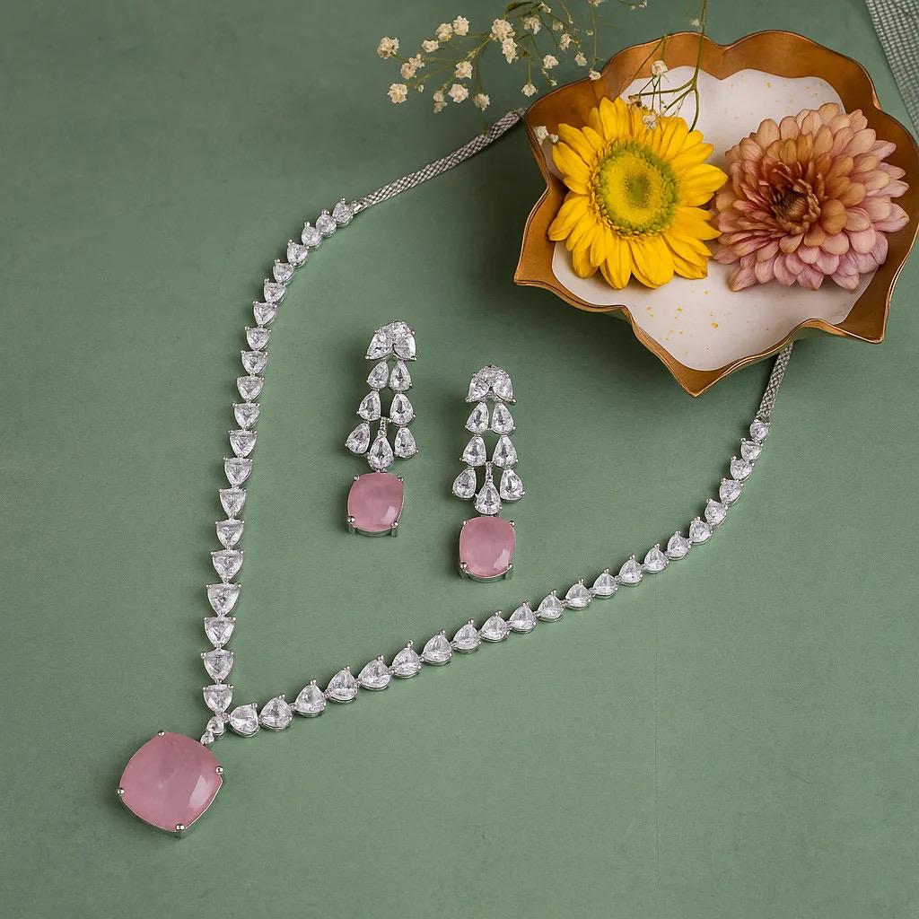 Noor Midnight Majesty CZ Necklace Set