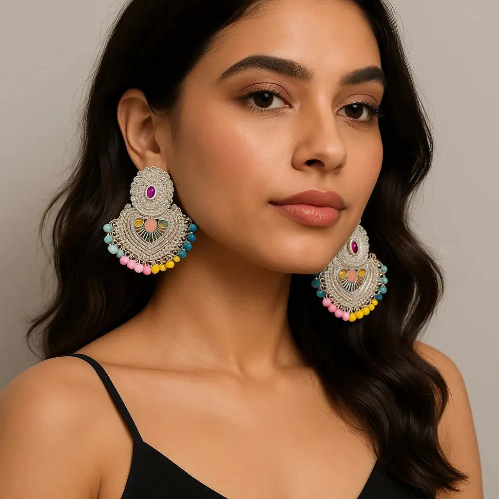 Rangriti Radiance Boho Statement Earrings
