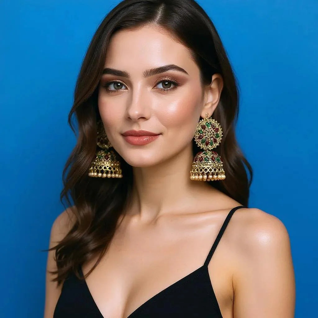 Kundan Jhumka Earrings