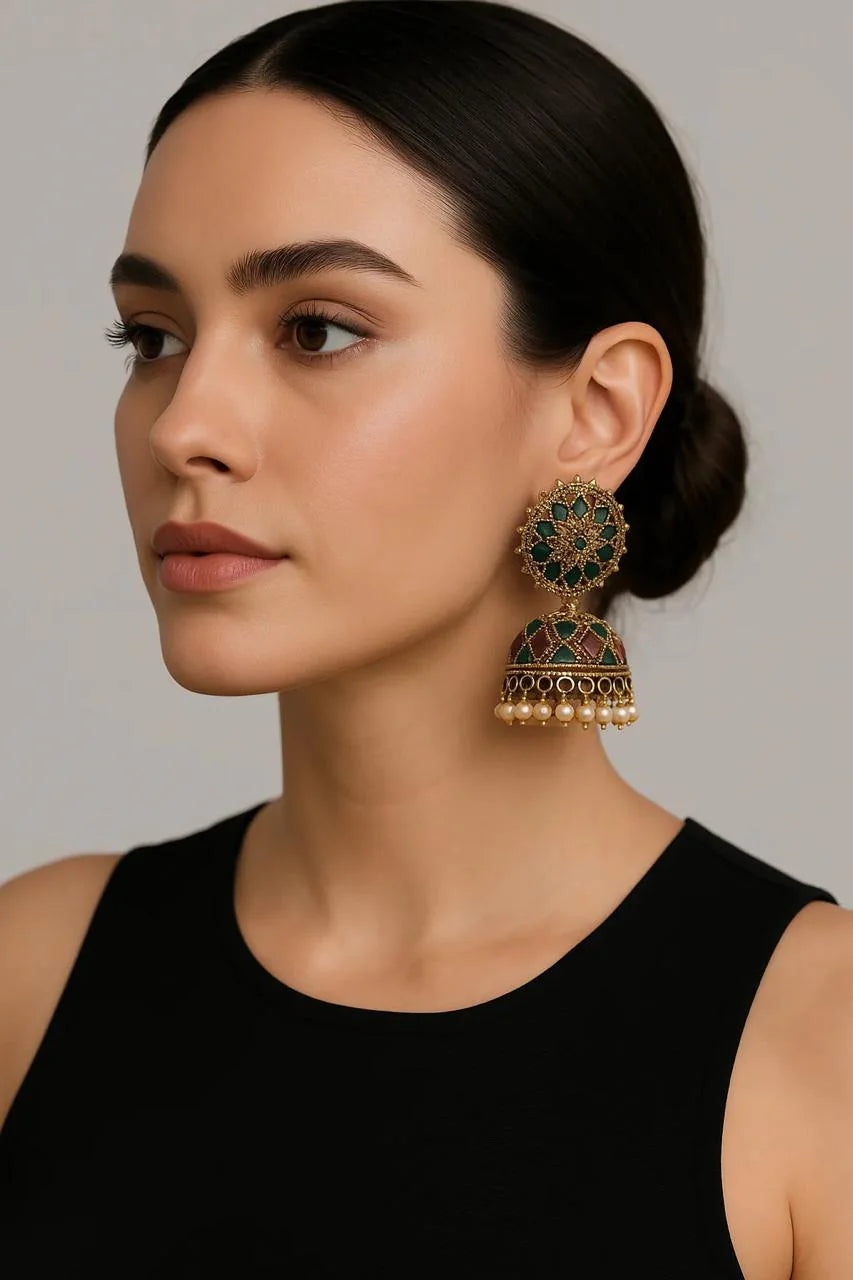 Kundan Jhumka Earrings