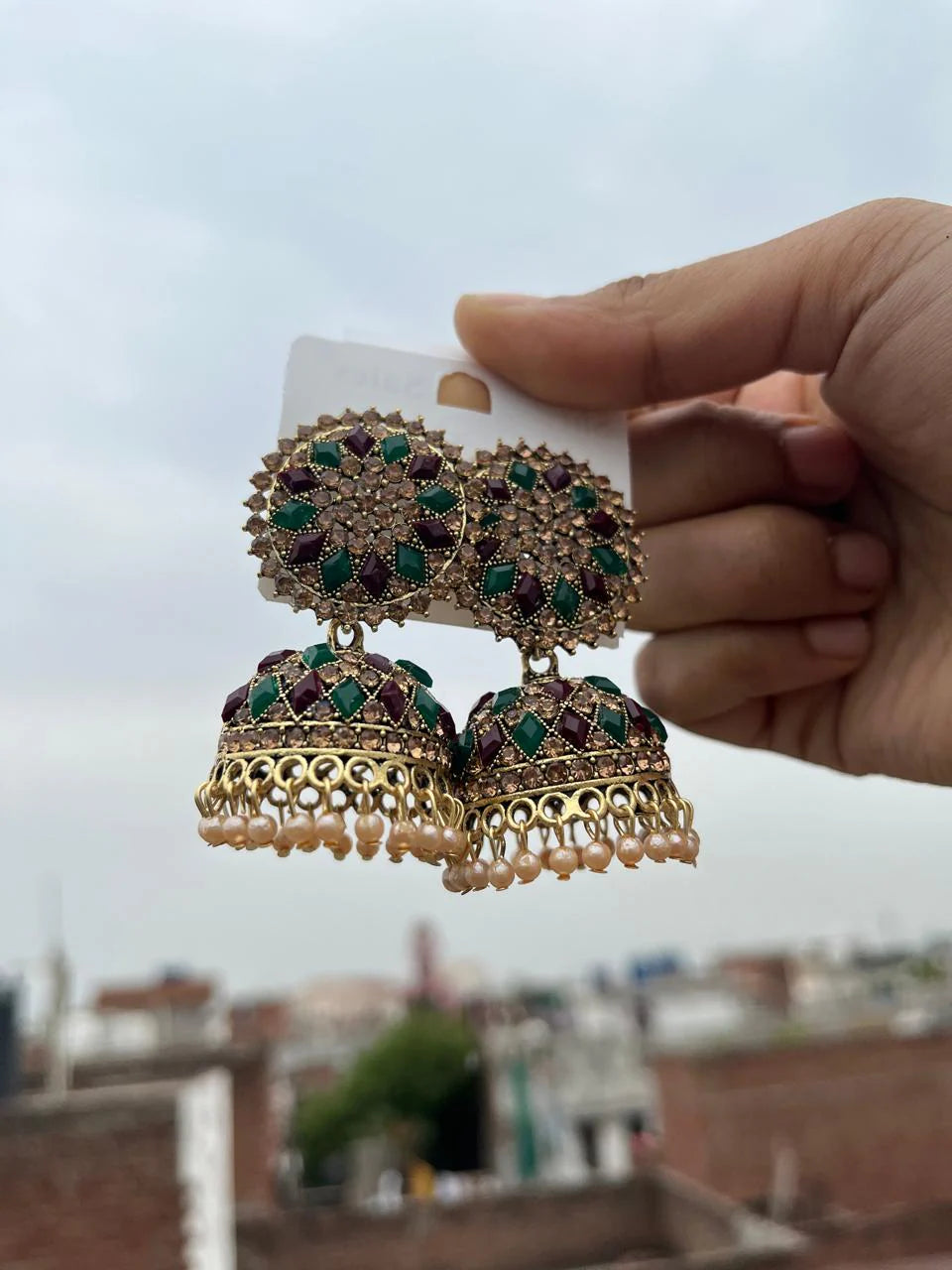 Kundan Jhumka Earrings
